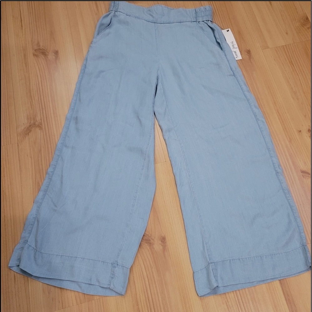 ❄️NWT Tribal Jeans Dress Pants Wide Leg Classy  Chambray  Sz S ❄️